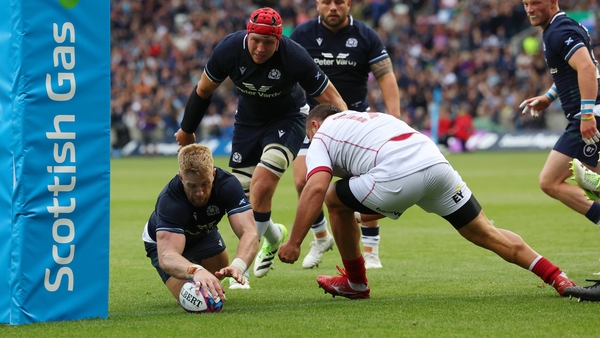 Darcy Graham scoring against Georgia a fortnight ago