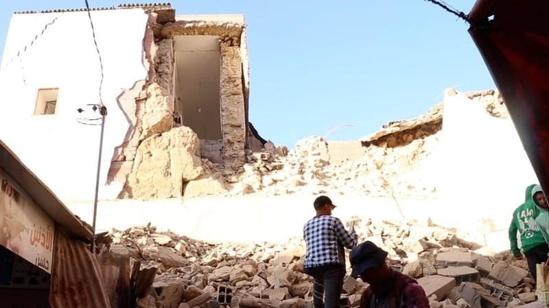 People search for survivors in the Moulay Brahim region