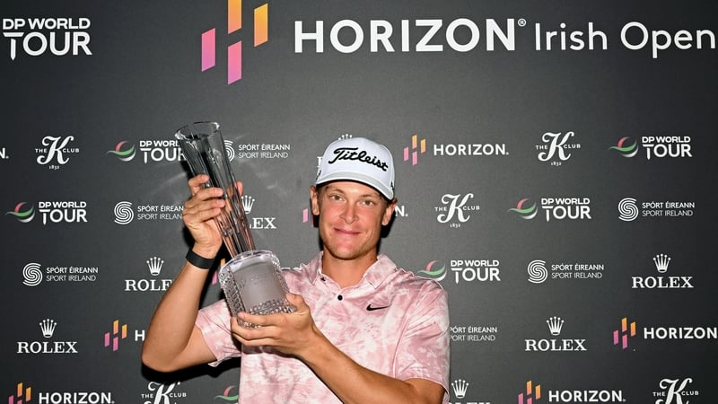 Vincent Norrman celebrates his Irish Open win
