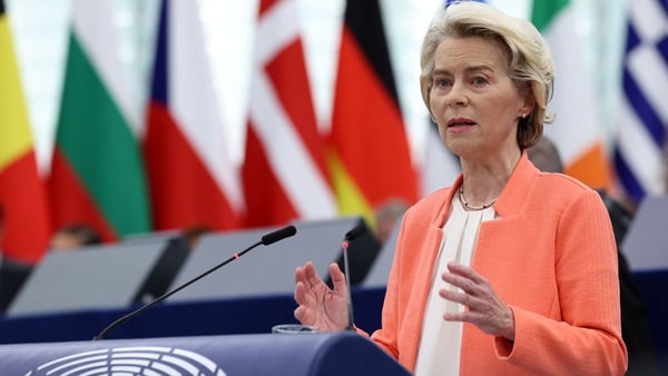 Ursula von der Leyen addressing the European Parliament in Strasbourg