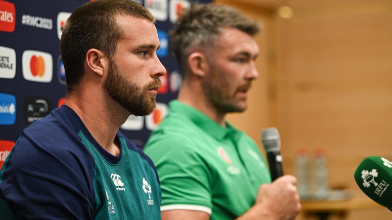Mack Hansen (l) and Peter O'Mahony at Thursday's press conference
