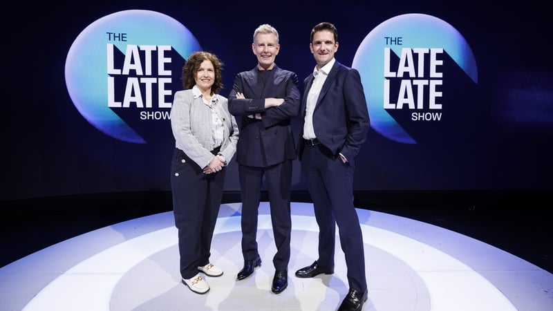 Suzanne Lloyd and Stephen Jackson of Permanent TSB with new The Late Late Show host Patrick Kielty
