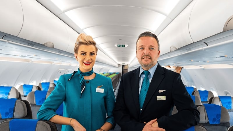 Aer Lingus Cabin Crew Members Emma O'Connell and Michel De Luca.