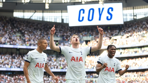 Dejan Kulusevski looks to the heavens after securing the three points for the hosts