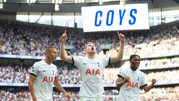 Dejan Kulusevski looks to the heavens after securing the three points for the hosts