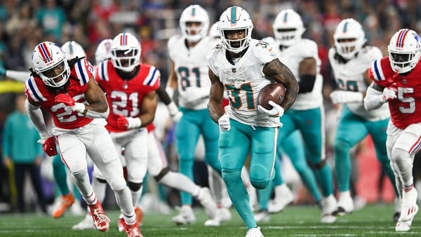 Raheem Mostert in action for Miami