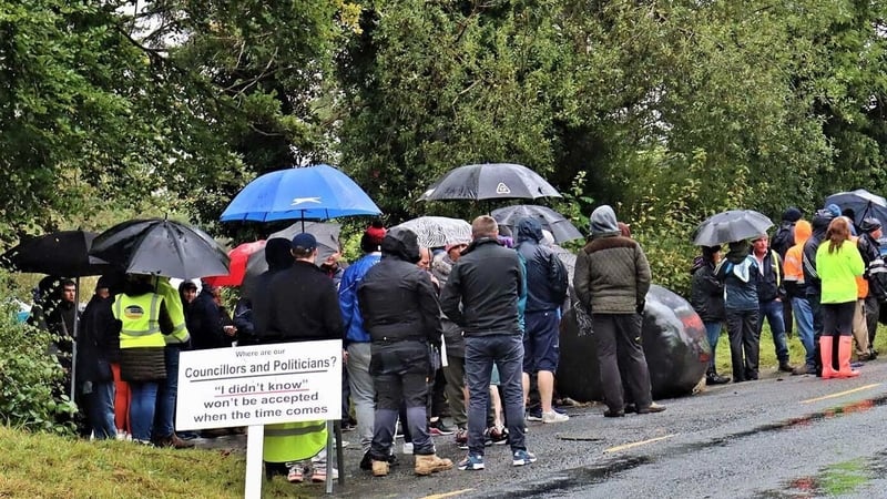 Castletara residents have been staging rolling 24-hour protests outside the property at Fairtown Lower on the main Cavan to Cootehill road since last Friday evening