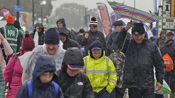 Crowds braving the weather at Ratheniska earlier today