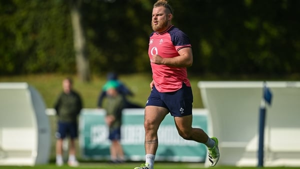 Finlay Bealham at Ireland training on Tuesday morning