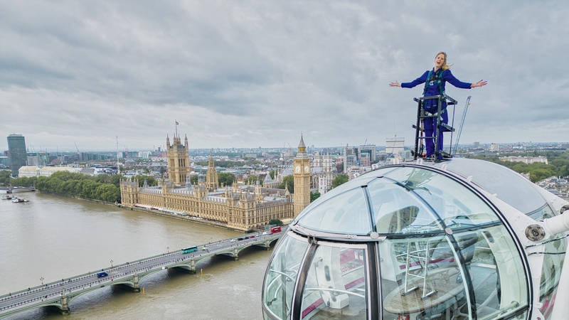Sally Williams, an ITV News London reporter making history by becoming the first person ever to report the weather atop the London Eye. Picture: ITV New London