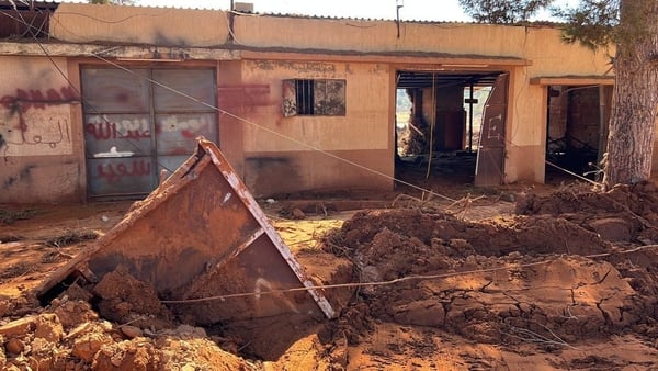 A house almost destroyed by the disaster in Derna