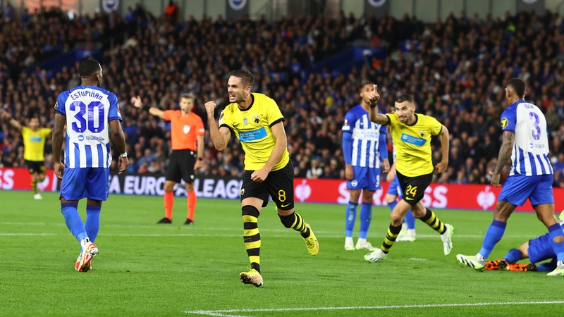 Brighton fell to a 3-2 loss at home to AEK Athens