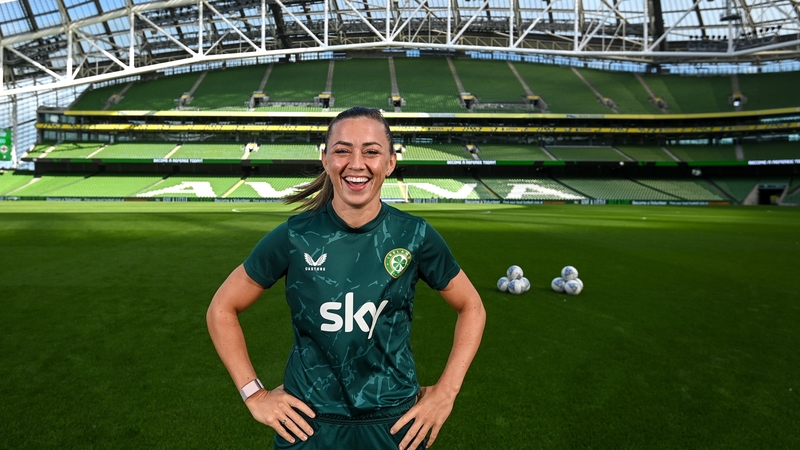 Katie Mccabe at the Aviva Stadoum on Friday