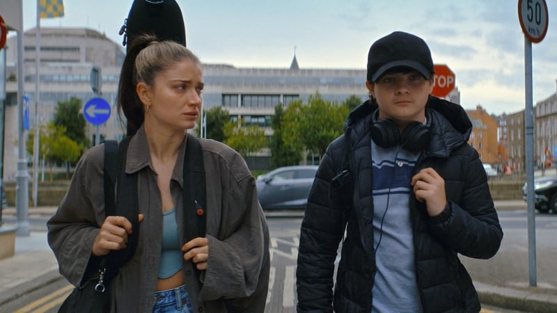 Eve Hewson and Orén Kinlan as an embattled mother and son in Flora