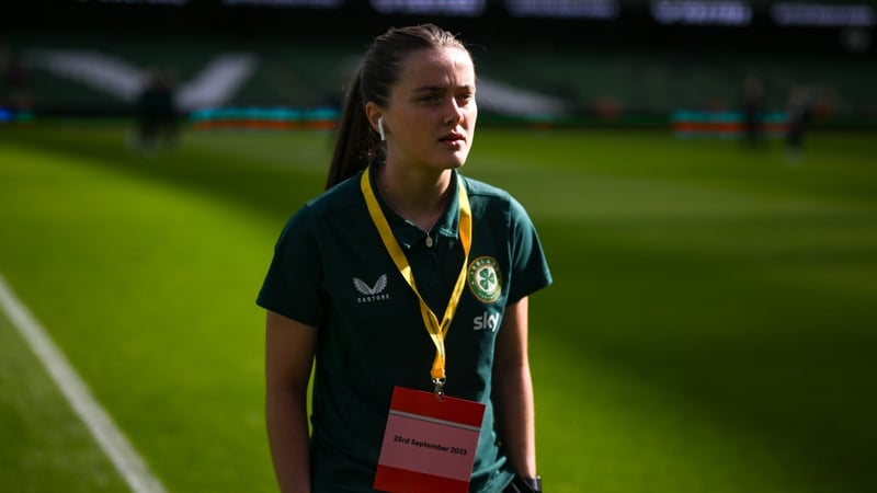 Tyler Toland takes in the surrounds of the Aviva Stadium
