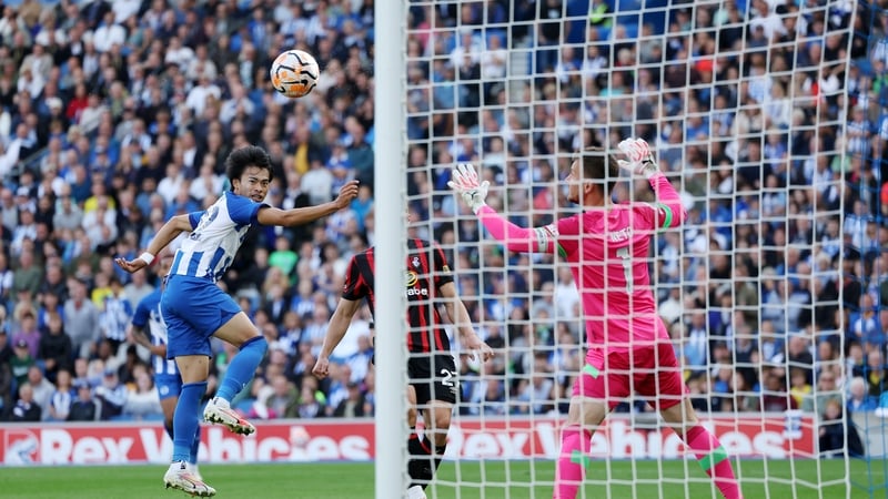 Kaoru Mitoma scores Brighton's third goal