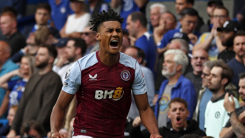Ollie Watkins celebrates after scoring the winner