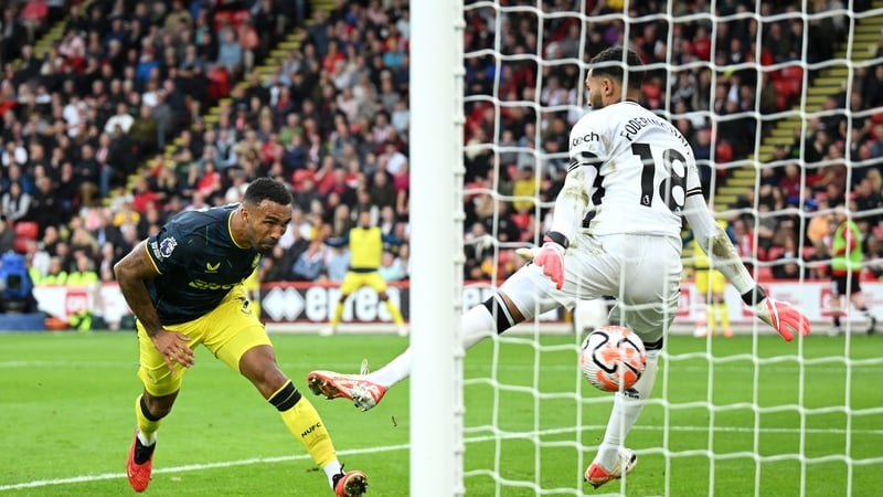 Callum Wilson scoring Newcastle's fourth goal