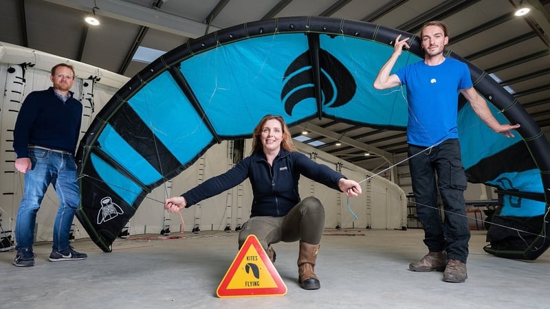 Cathal Hennessy, RWE Head of Onshore Renewables Development (Wind, Solar and Storage) UK & Ireland, Jonas Kampermann, Flight Test Manager, Kitepower and Clíona O'Sullivan, Head of Onshore Renewables Development (Wind, Solar and Storage) Ireland