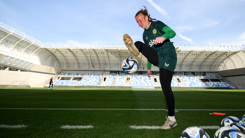 Courtney Brosnan enjoying the quiet surrounds of Hidegkuti Nandor Stadion in Budapest