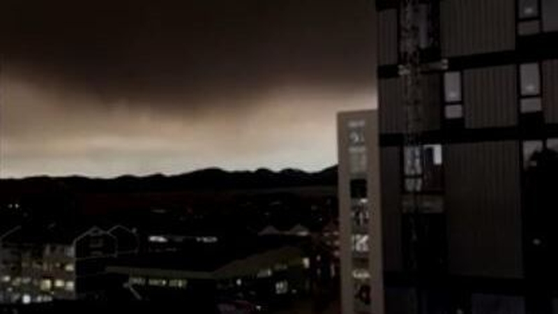 Images on social media showed a dark sky in parts of Greenland (Pic: Orla Joelsen/Reuters)