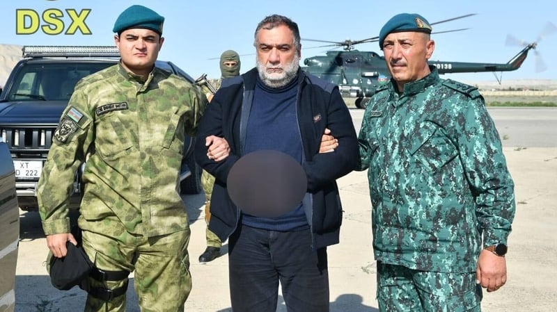 Ruben Vardanyan pictured after his arrest (Pic: State Border Service of Azerbaijan)