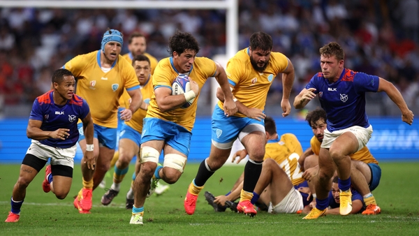 Uruguay's Carlos Deus on the attack during his side's 35-26 Rugby World Cup victory over Namibia
