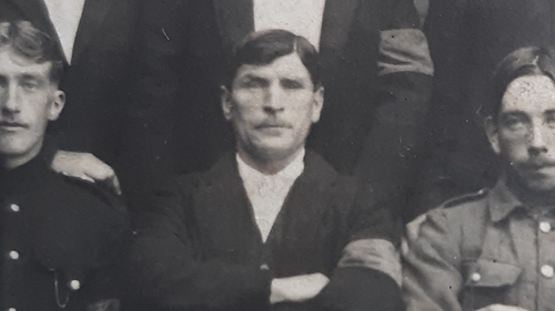 James Gleeson, seen here as a POW during the First World War at Limburg POW camp. The camp was visited by Roger Casement, who recruited some prisoners for the Irish Brigade