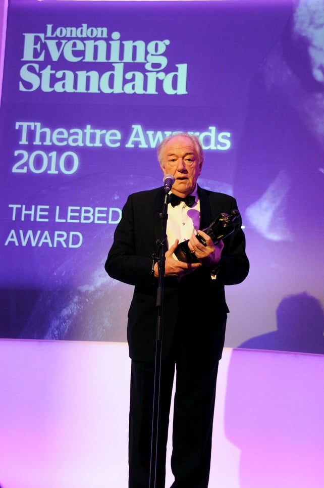 Michael Gambon attends the London Evening Standard Theatre Awards ceremony at The Savoy Hotel on 28 November, 2010
