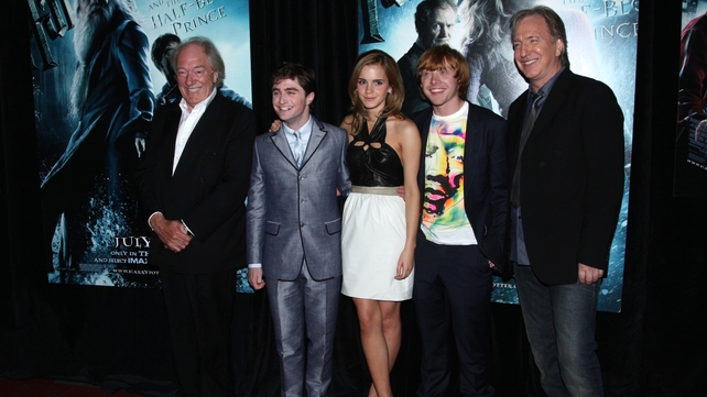 Michael Gambon, Daniel Radcliffe, Emma Watson, Rupert Grint, Alan Rickman at the premiere of Harry Potter and the Half-Blood Prince in New York, 9 July 2009