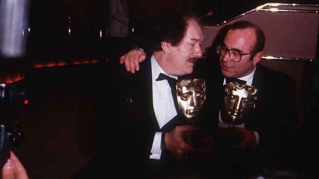 Michael Gambon and Bob Hoskins at the BAFTA Awards, 22 March 1987