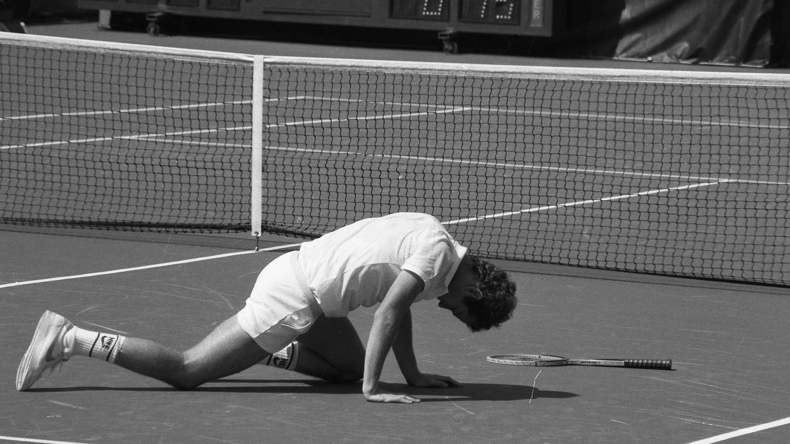John McEnroe may have lost his racquet in this image but he did overcome Doyle in that US Open encounter