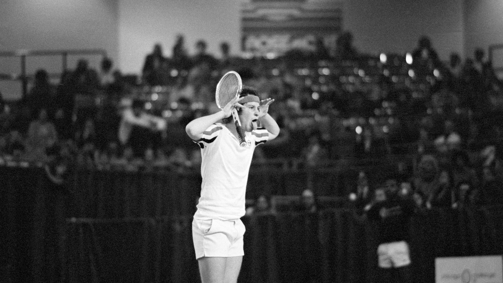 McEnroe criticizes a linesman's call during a 1981 match against Eliot Teltscher at the Chicago Challenge of Champions. Two years later, the two would be team-mates in Dublin