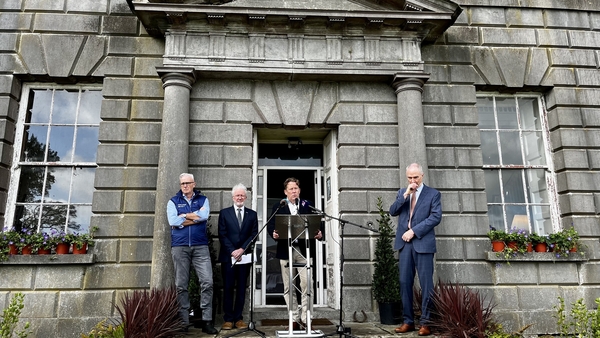 Minister Darragh O'Brien making the announcement at Dowth Hall