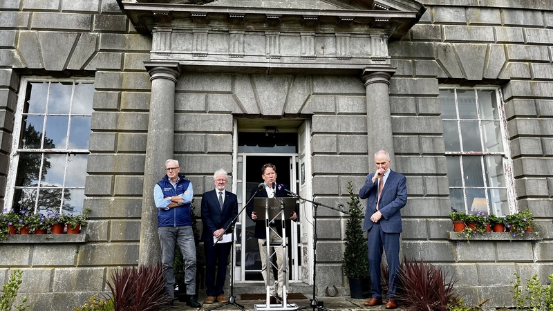 Minister Darragh O'Brien making the announcement of the purchase at Dowth Hall last year