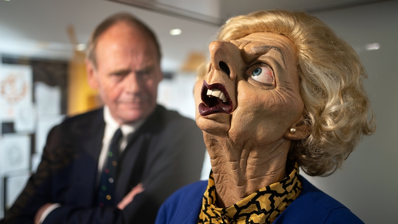 Spitting Image producer John Lloyd with a puppet of the late British Prime Minister Margaret Thatcher All photos: Press Association