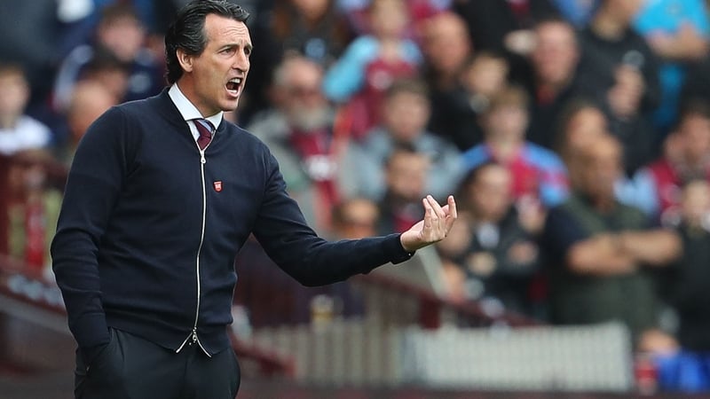 Unai Emery during the 6-1 win over Brighton