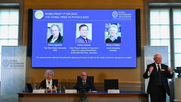 The committee praised the trio for their work on attoseconds
