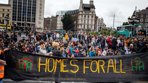 Students marched in Dublin on Wednesday to call for increased investment in student accommodation