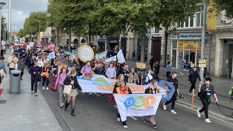 Students from all over Ireland took part in the protest