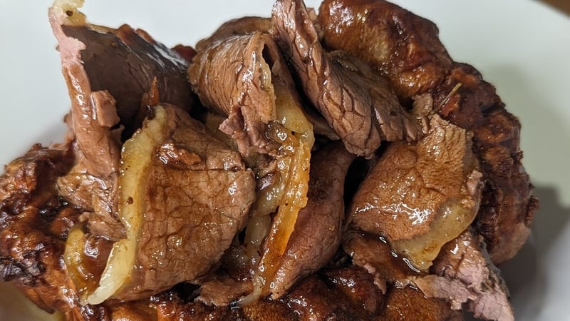 Mags' giant Yorkshire pudding with beef, mash, roast veg and gravy