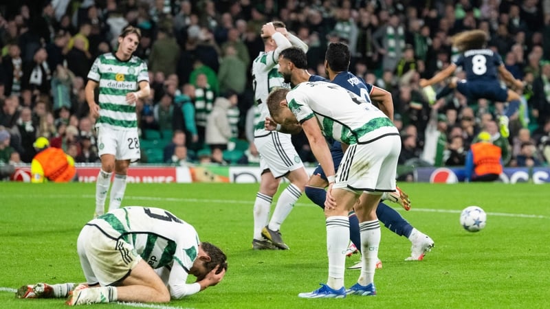 Celtic players react to conceding a 96th-minute winner