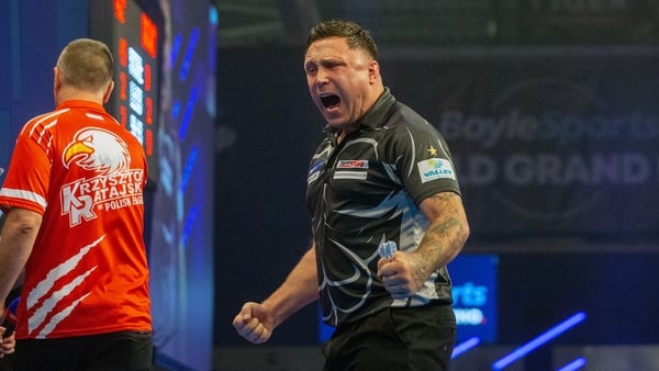 Gerwen Price celebrates
