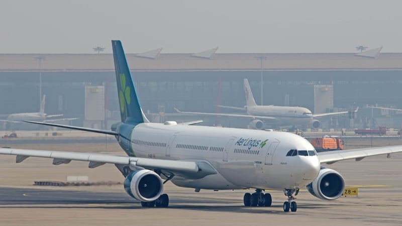 The 59-year-old man was a passenger on an Aer Lingus flight, and was arrested after he landed at Dublin Airport yesterday (file pic)