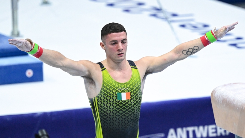Rhys McClenaghan after competing in the men's pommel horse qualification last Saturday