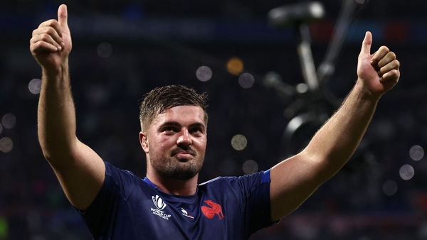 France back row Gregory Alldritt celebrates victory in Lyon