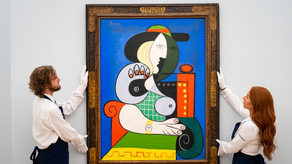 Pablo Picasso's 1932 masterpiece Femme A La Montre on display at Sotheby's in London