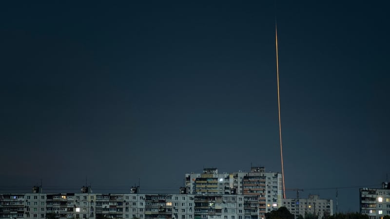 A Russian missile launched from Russia's Belgorod region flying towards Kharkiv earlier this month