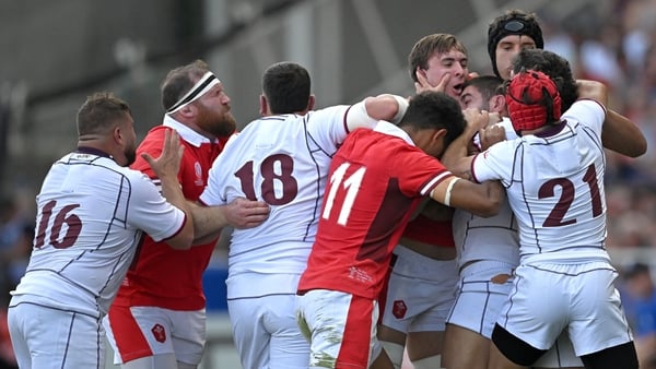 Tempers were up in the final moments of the clash between Wales and Georgia