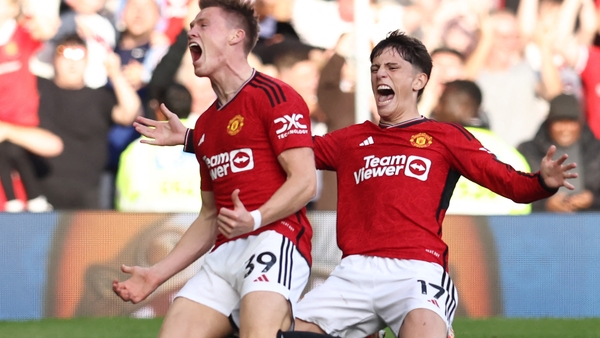 Scott McTominay and Alejandro Garnacho celebrate the United winner